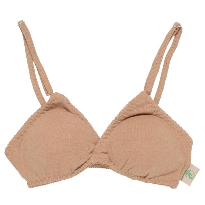 Leaf Cube Organic フィット感あるのにリラックス ピュアソフトプライムブラ オーガニックコットン１００％ リーフキューブオーガニック-ブラウンＬＬ