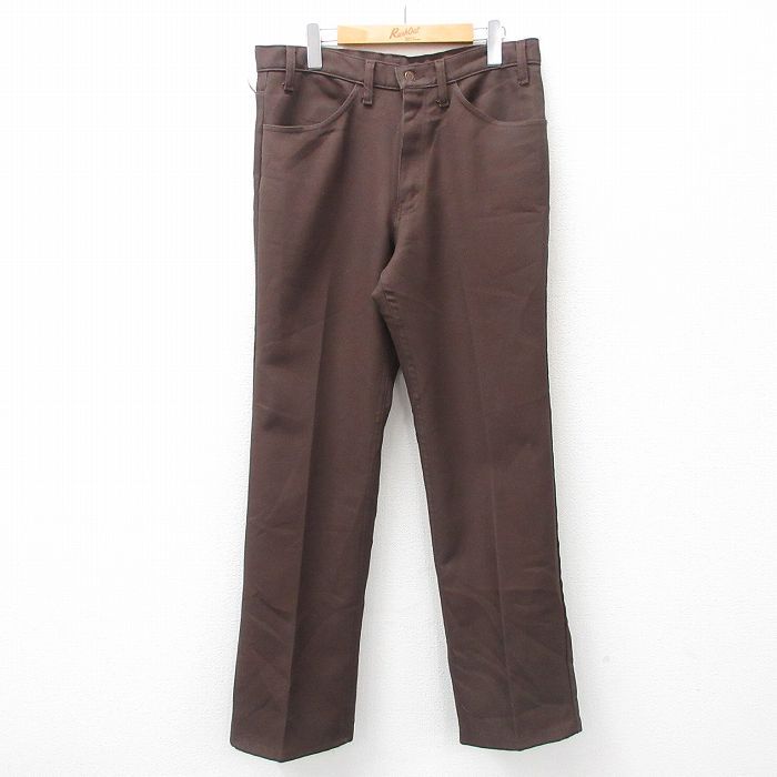 W35/古着 リーバイス Levis 517 パンツ メンズ 80s ブーツカット 濃茶 ブラウン 25feb18 中古 ボトムス ロング