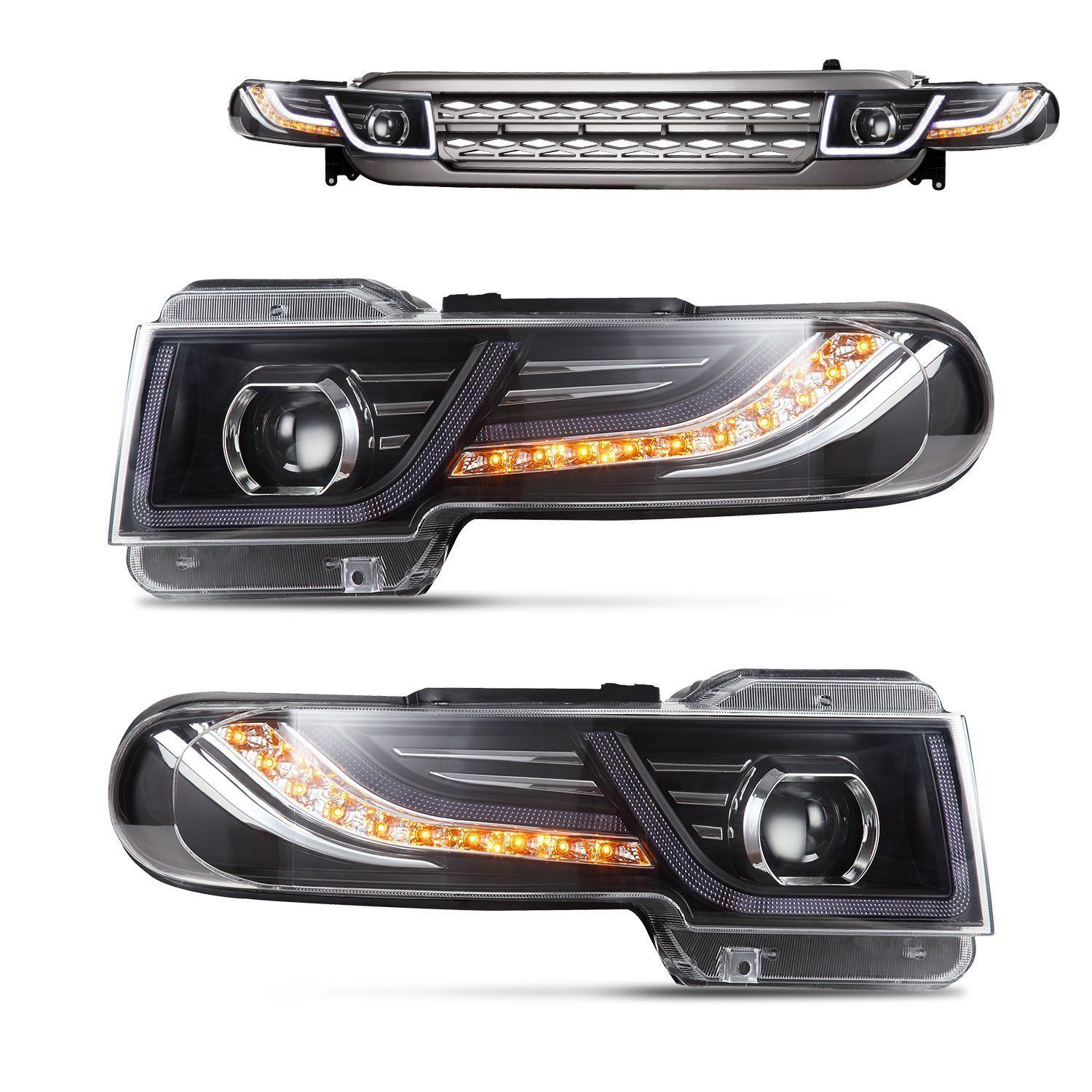 VLAND FJ クルーザー LED ヘッド ライト 流れる ウインカー フロント 