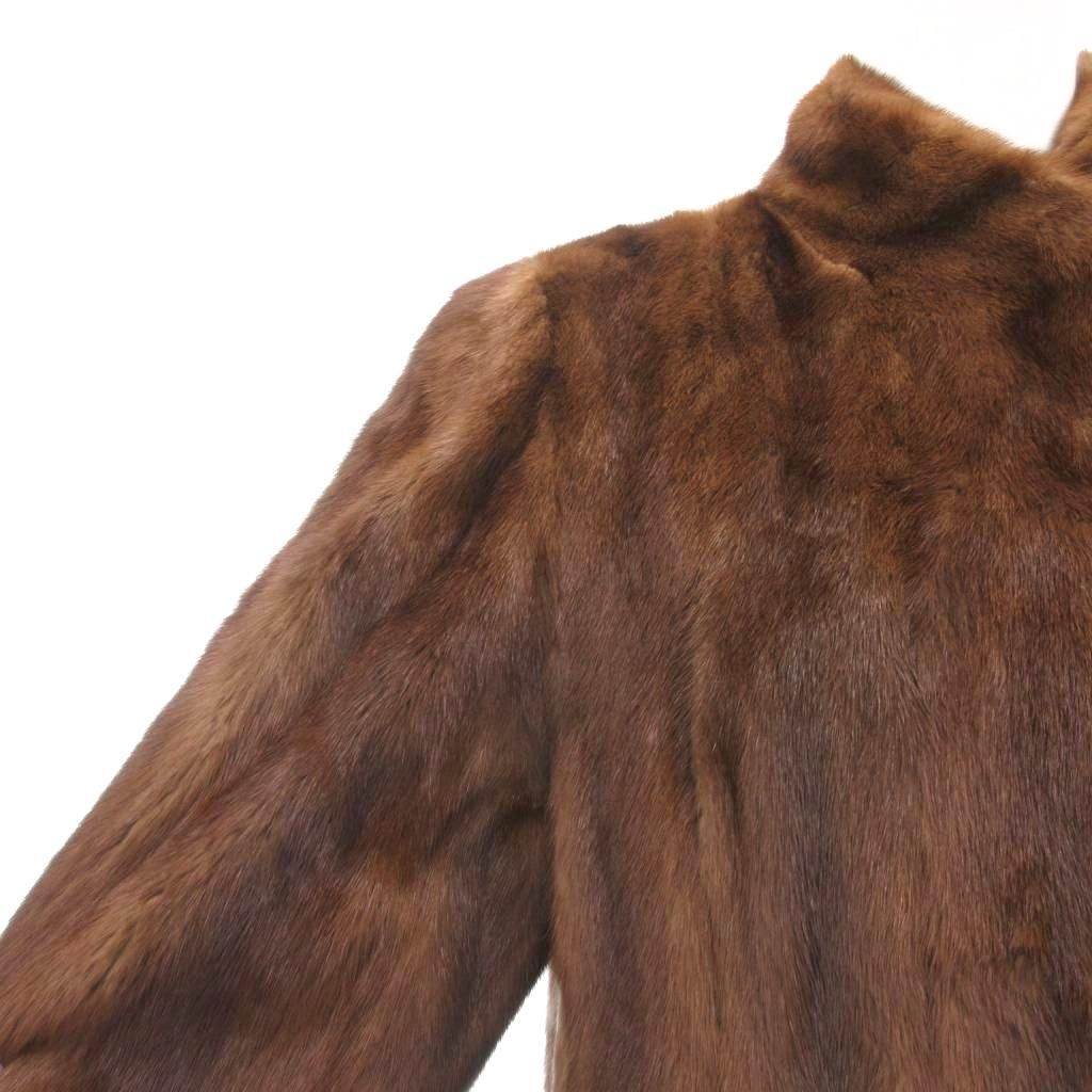 SAGA MINK ブラウン 毛皮コート サイズ11 サガミンク SAGA MINK 高級毛皮 バイカラー 2ホック留め リアル