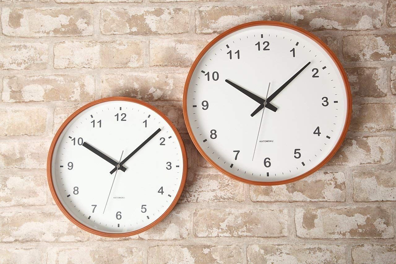 大特価】KATOMOKU plywood wall clock ライトブラウン スイープ（連続