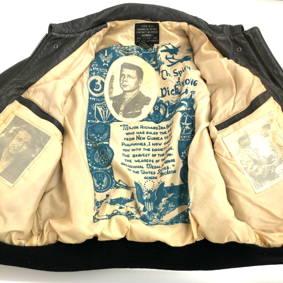 AVIREX アヴィレックス A-2 レザー ジャケット S ブラック メンズ