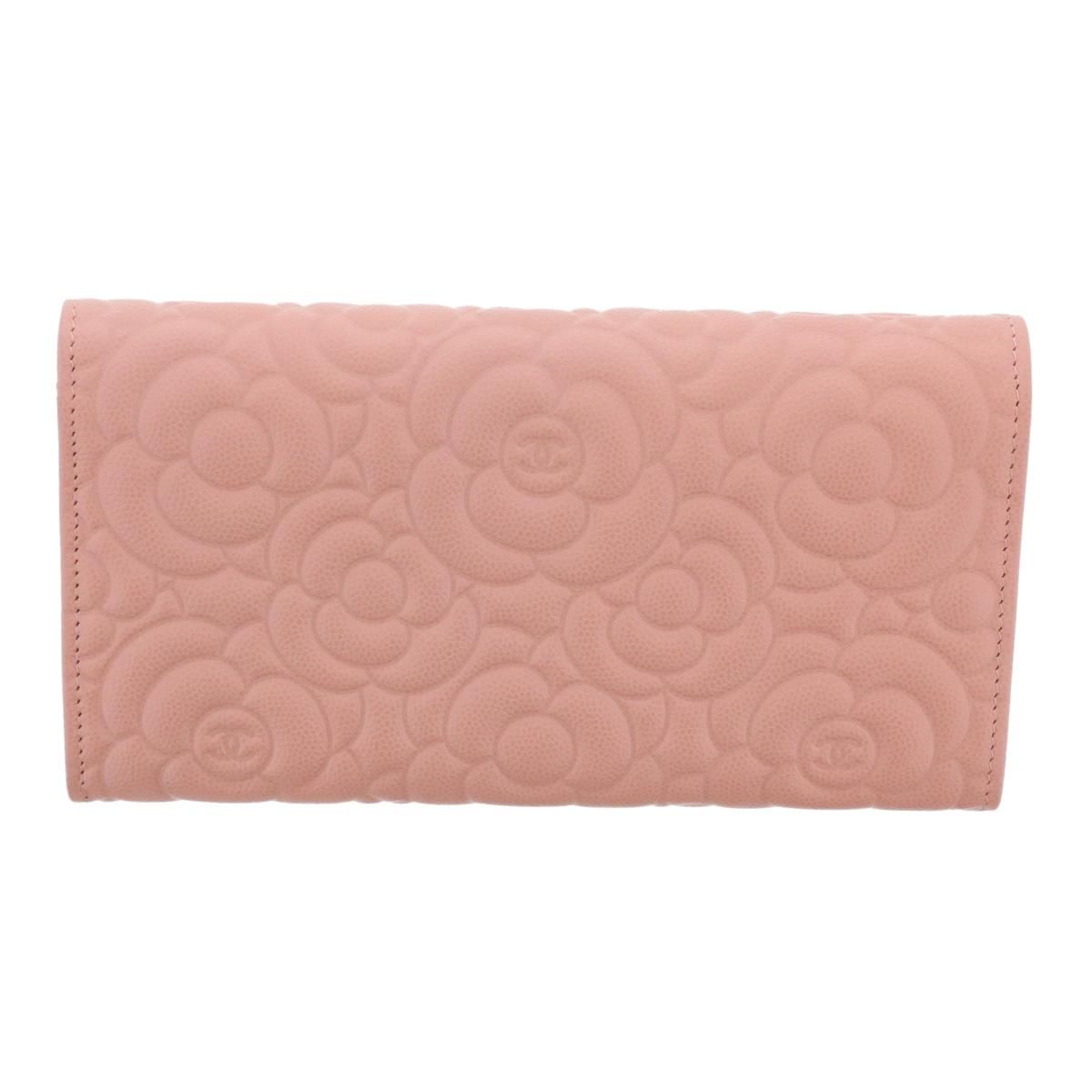 中古】 CHANEL （シャネル） ｷｬﾋﾞｱｽｷﾝ ｶﾒﾘｱ ﾗｳﾝﾄﾞﾌｧｽﾅｰ長財布 財布 長 