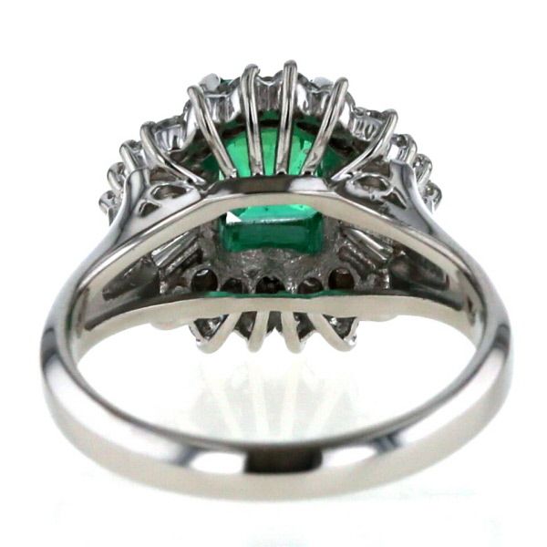 Pt900 プラチナ リング エメラルド 0.79ct ダイヤモンド 0.55ct