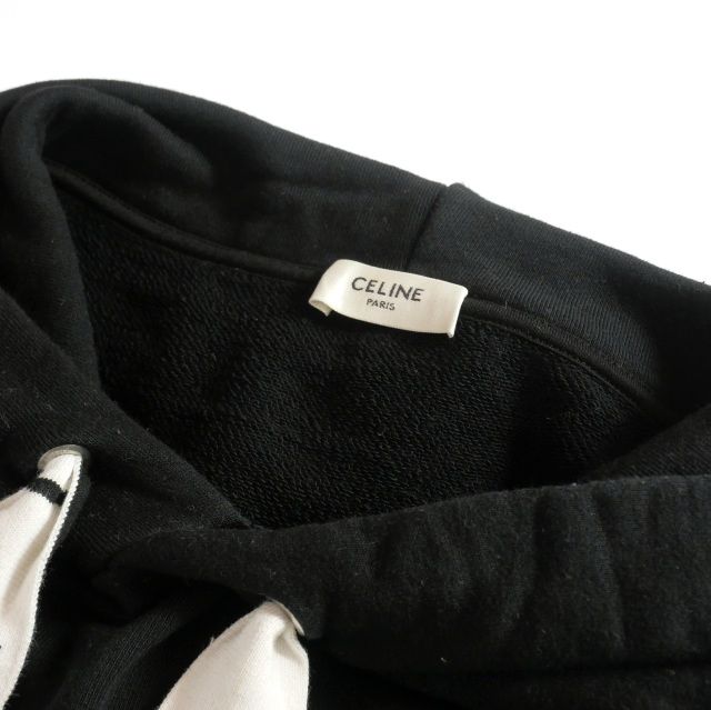 セリーヌ ドローストリング付き ルーズ フーディー / コットンフリース セリーヌ CELINE ドローストリング付き ルーズ フーディー