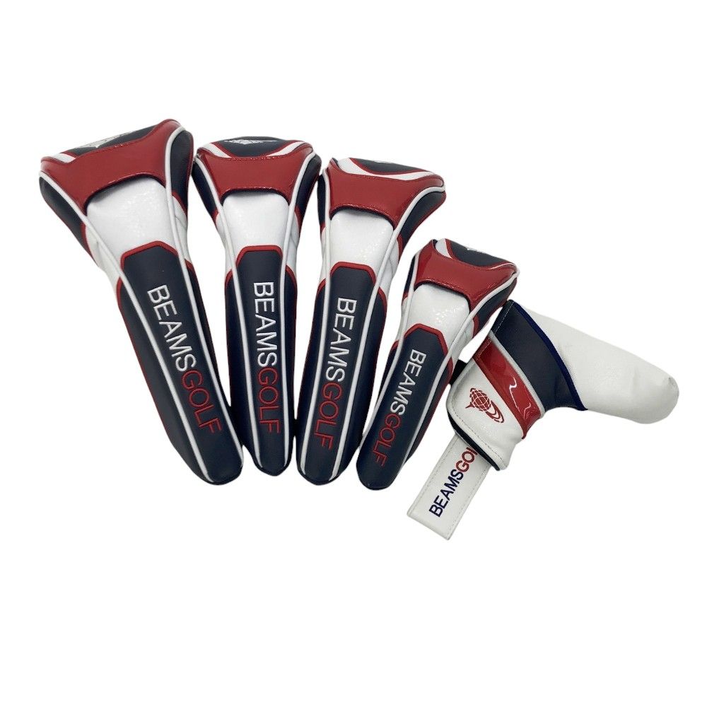 BEAMS GOLF ビームスゴルフ  ヘッドカバー 5点セット  ホワイト系 DR×1，FW×2，UT×1，PT×1 [240101286634] ゴルフウェア ストスト