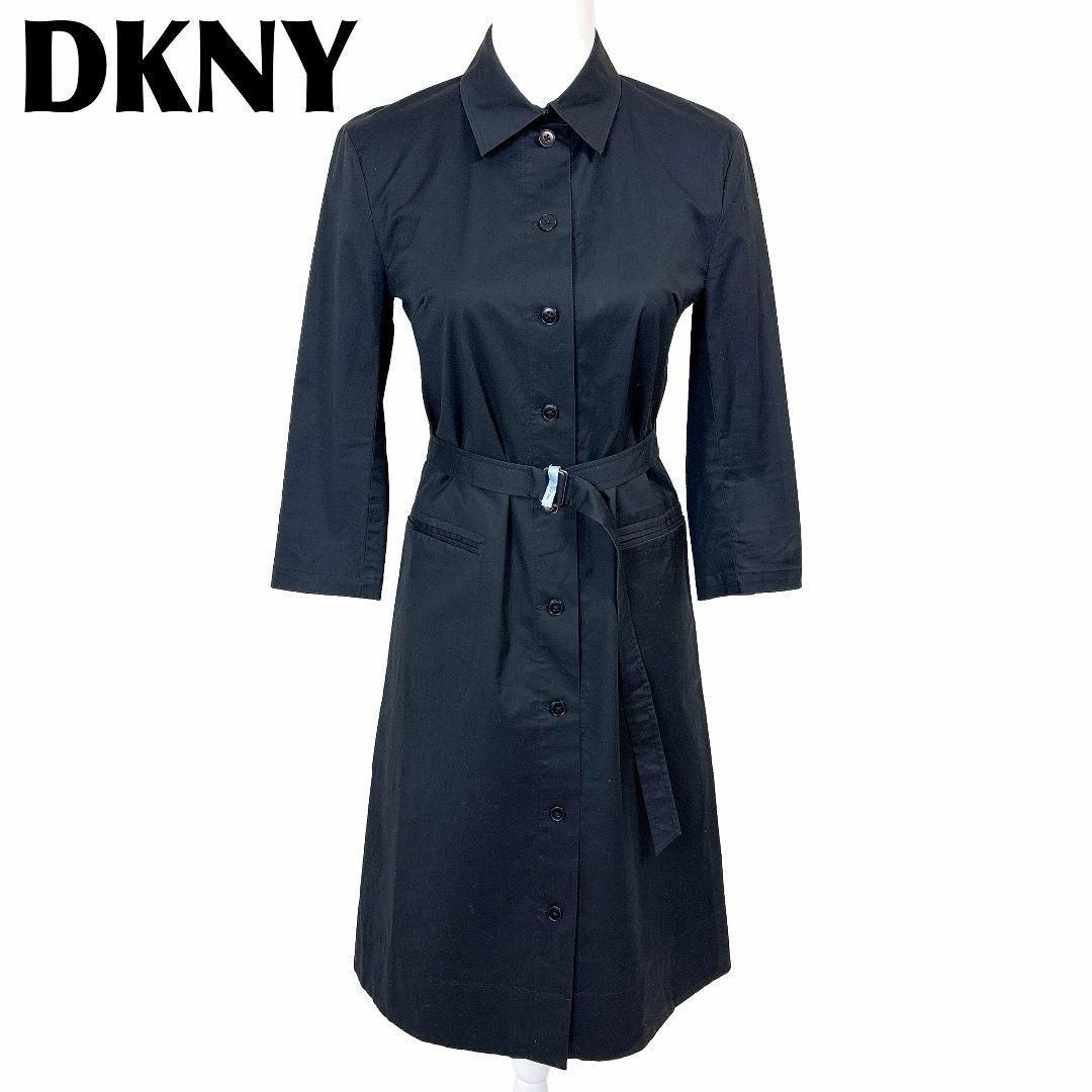 ダナキャランニューヨーク シャツワンピース ウエストベルト 4 ブラック