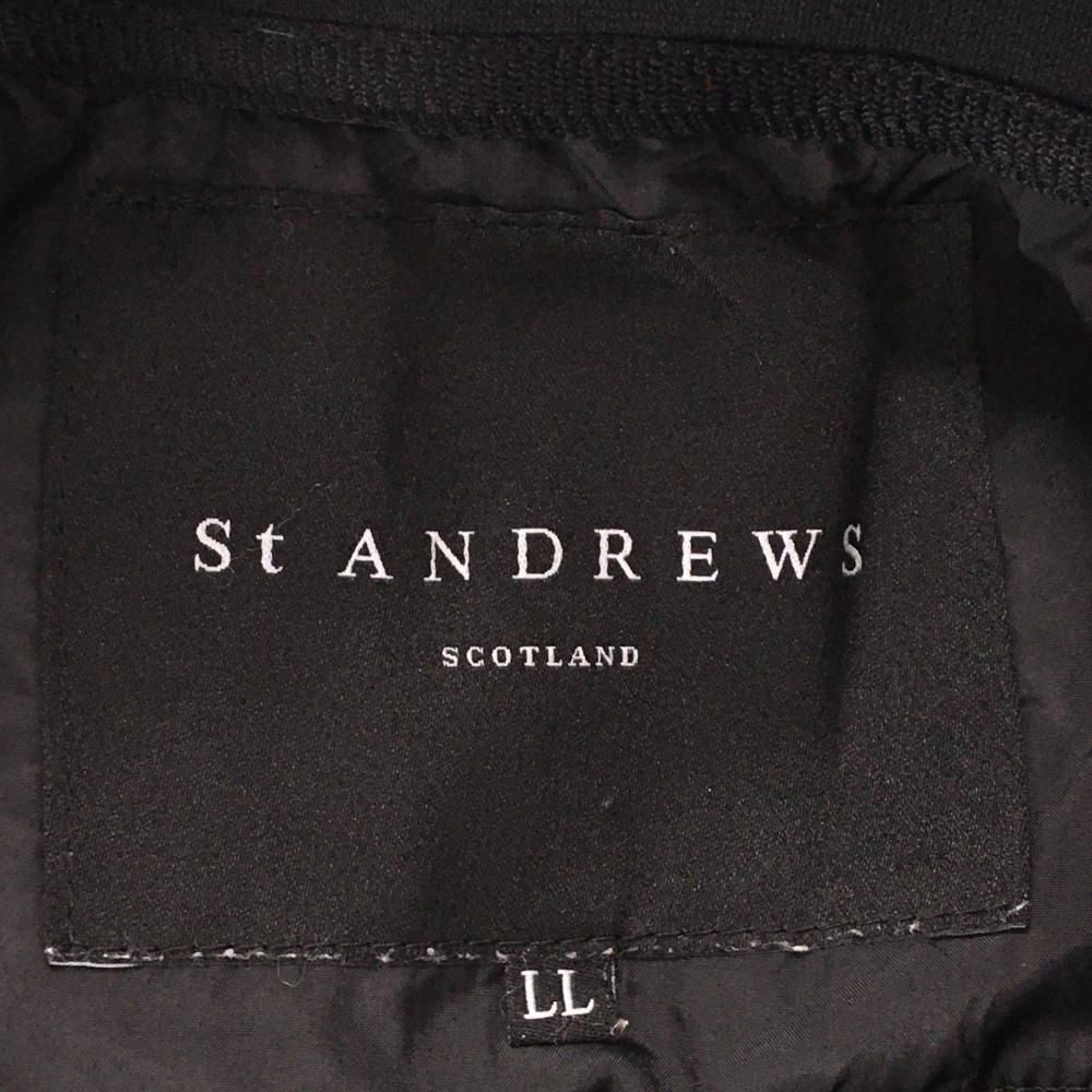 セントアンドリュース ジャケット 黒×白 ロゴ刺しゅう メンズ LL