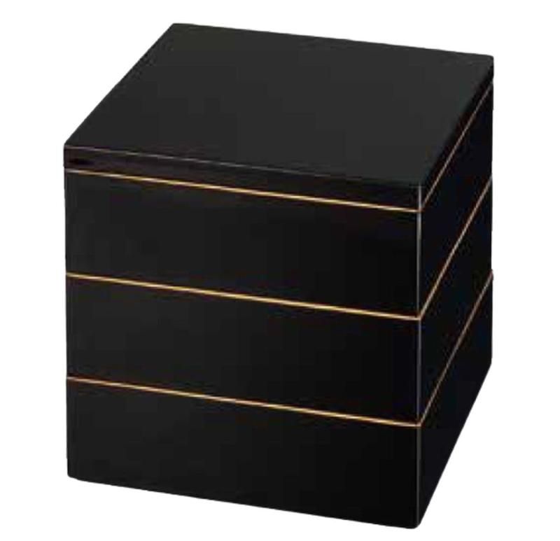 J-kitchens 重箱 日本製 3段 7.5寸 良木 紙 桐金線 22.5cm x 22.5cm x 18.0cm ｜J-kitchens 重箱 3段 7.5寸 良木 紙 お重箱 桐金線 22.5cm x