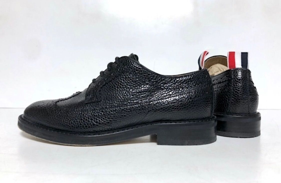 短納期定価 ￥71,500！【極美品】THOM BROWNE トムブラウン キッズ クラシック ウィングチップシューズ 32/8才 ドレスシューズ フォーマル 男の子 卒業 卒園 入学 結構式 パーティー 2A48 スニーカー 着脱簡単
