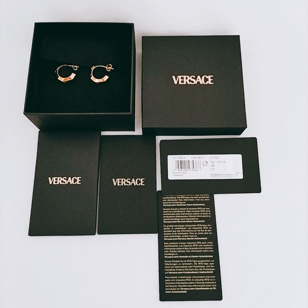 新品未使用】VERSACE グレカ キルティング ピアス ヴェルサーチェ 