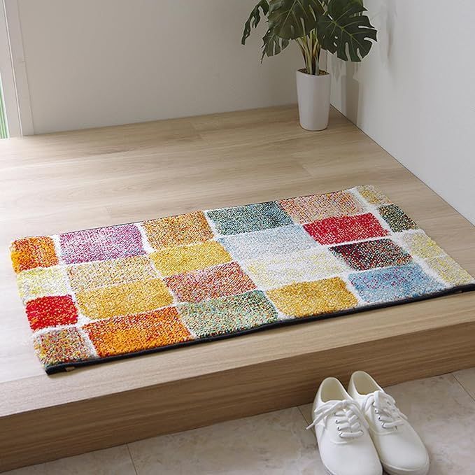 【在庫処分】イケヒコ 玄関 選べる マット ラグ ウィルトン トルコ パレット 約50×80cm マルチ タイル調 抗菌防臭 消臭機能 へたりにくい #2046839