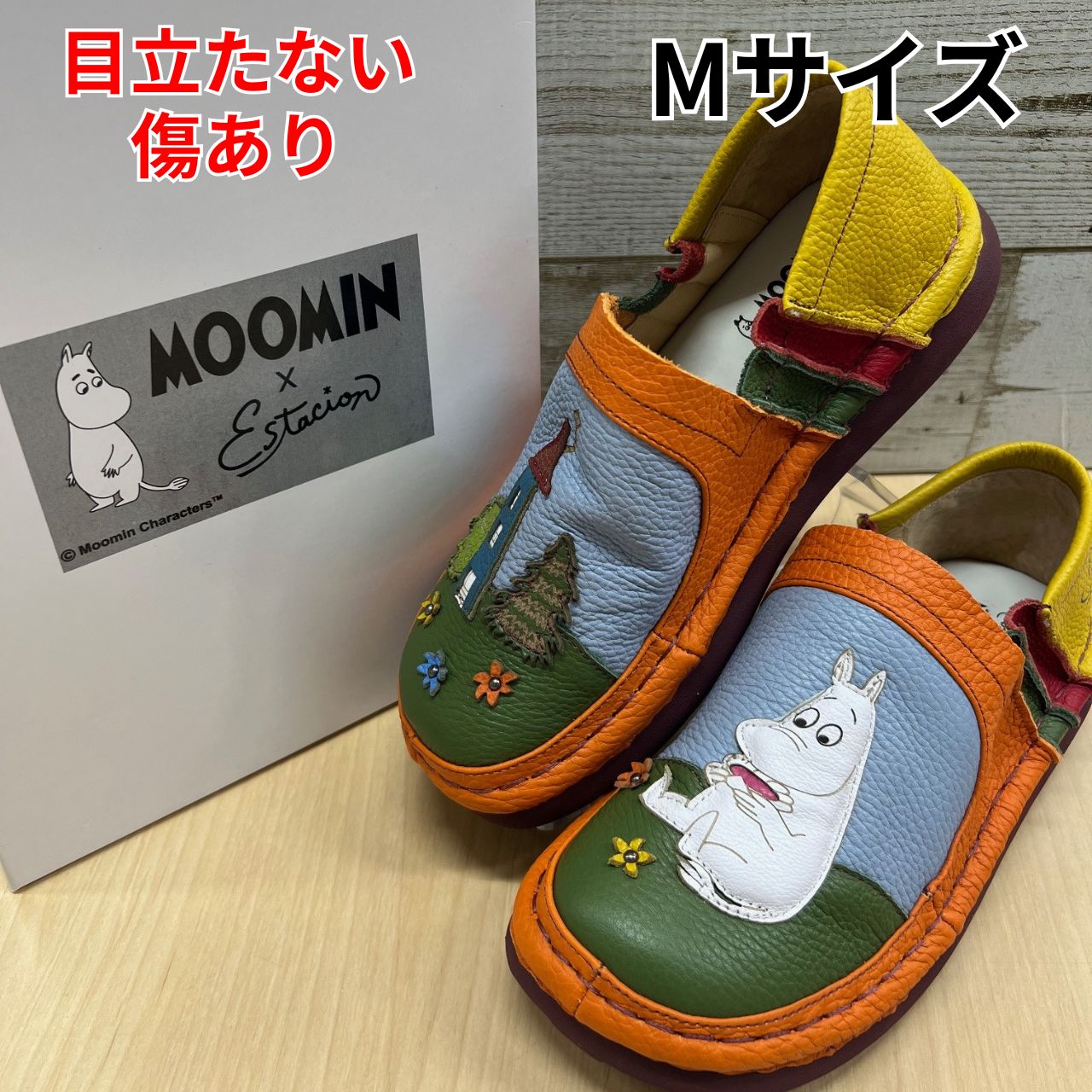 MOOMIN×Estacion ムーミン×エスタシオン ムーミン レザースリッポン TGE627 Mサイズ