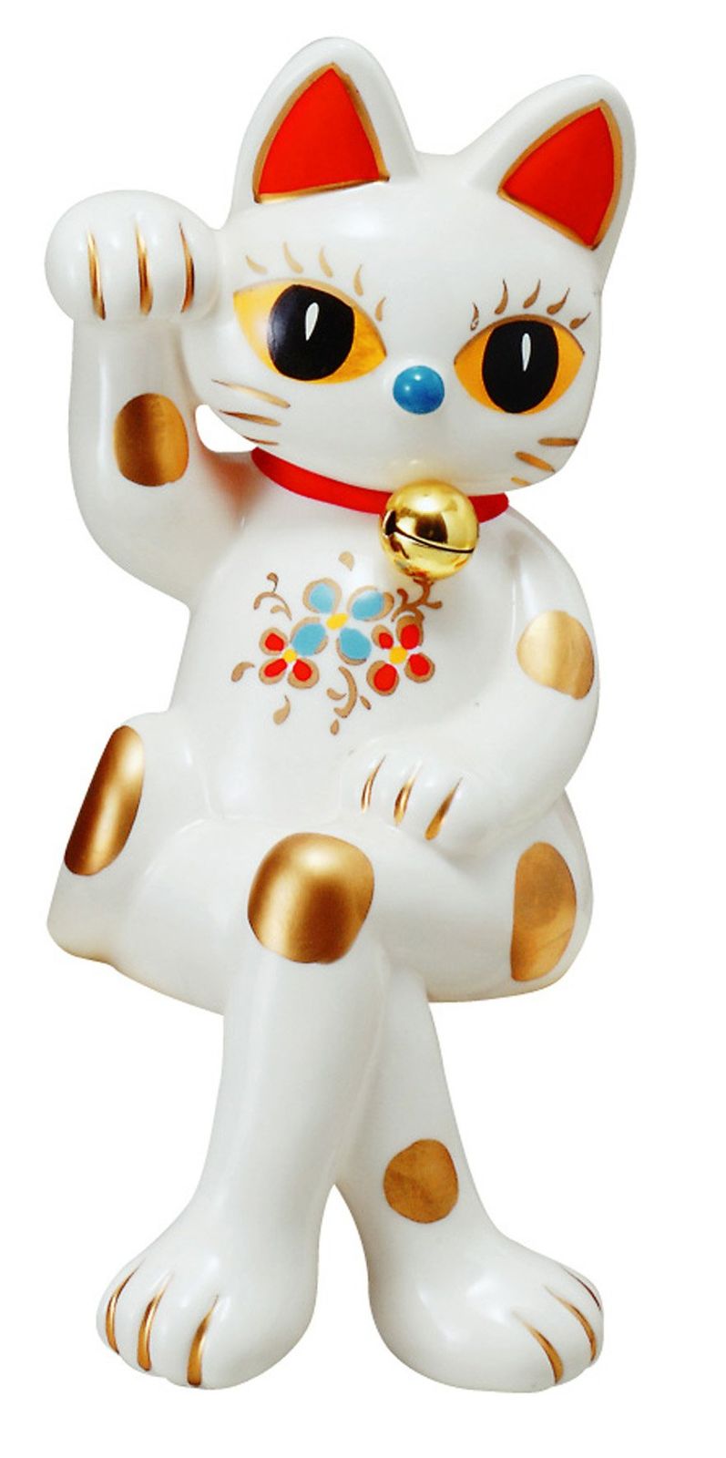 サンアート 開運雑貨 運気上昇 ラッキーキャット 猫の置物オブジェ 大 ホワイト SAN751 ホワイト 大