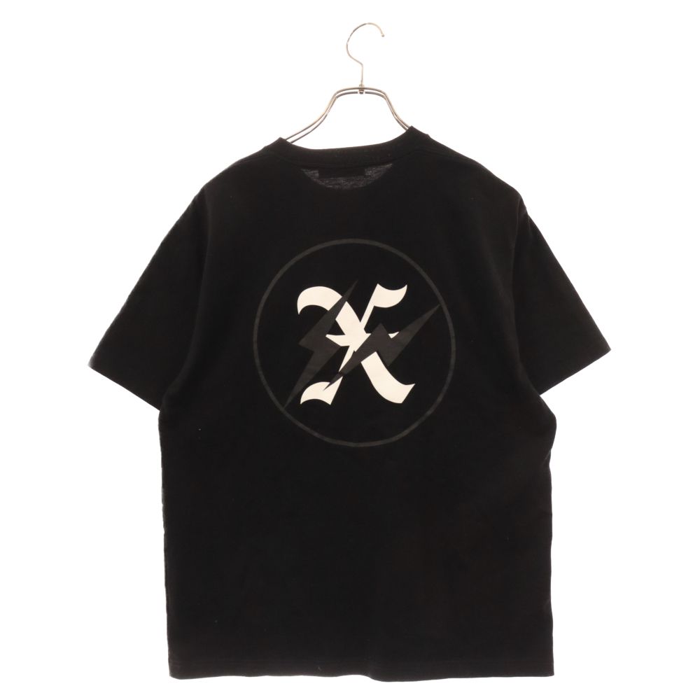 GOD SELECTION XXX (ゴッドセレクショントリプルエックス) × Fragment フラグメント フロント刺繍ロゴ バックプリント  半袖Tシャツ カットソー ブラック