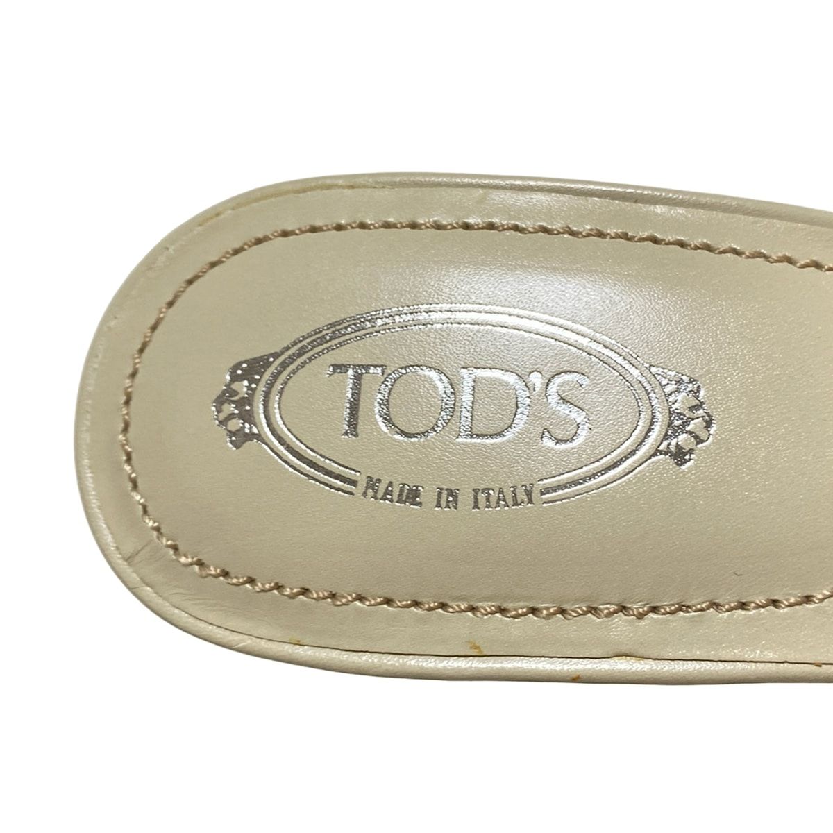 美品　TOD'S ミュール　サイズ37 TOD'S(トッズ) ミュール 37 レディース - ライトブラウン×グレー