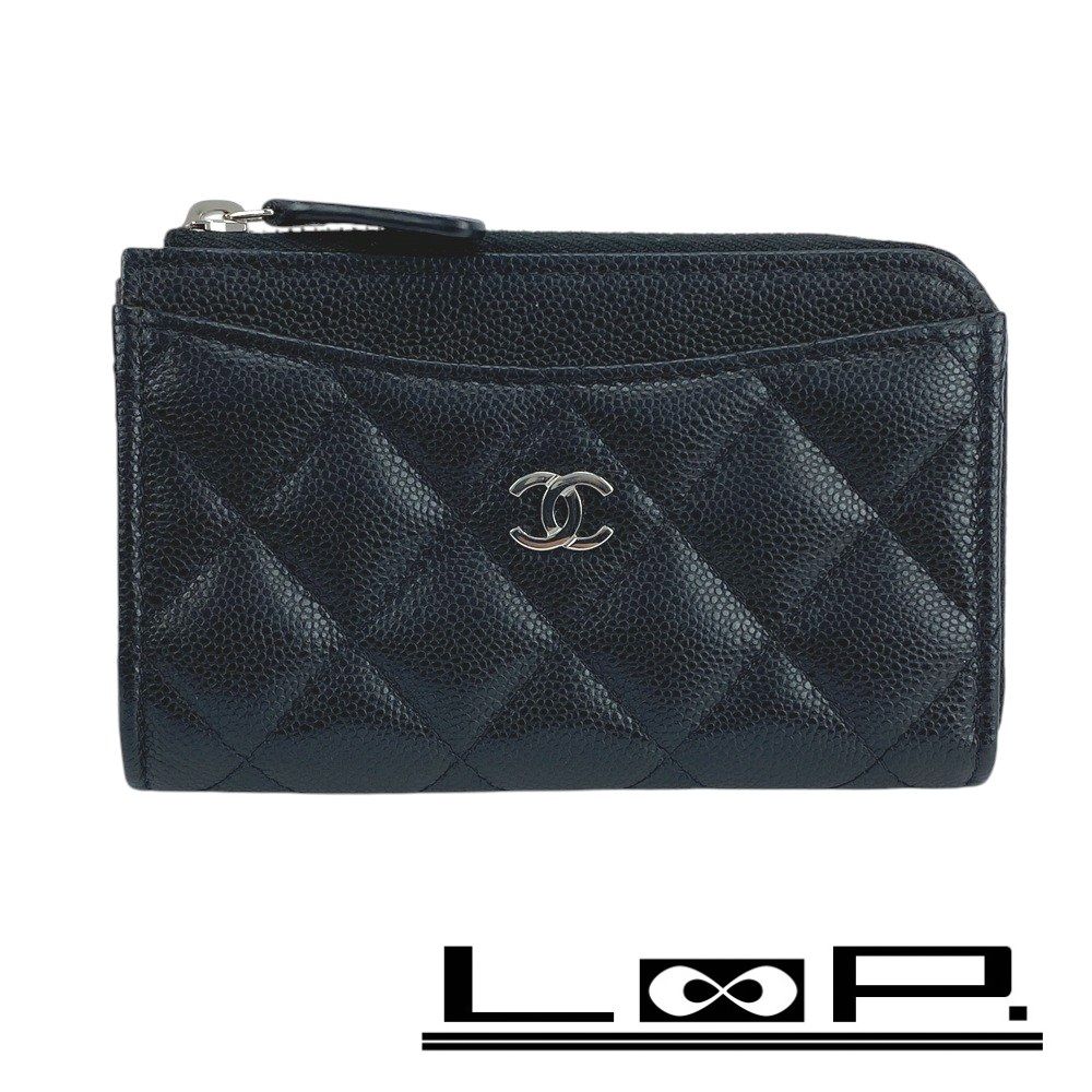 週末特別値下　美品　CHANEL コインケース　小銭入れ　小物入れ　黒　キャビア □中古□ シャネル フラグメントケース コインケース カード
