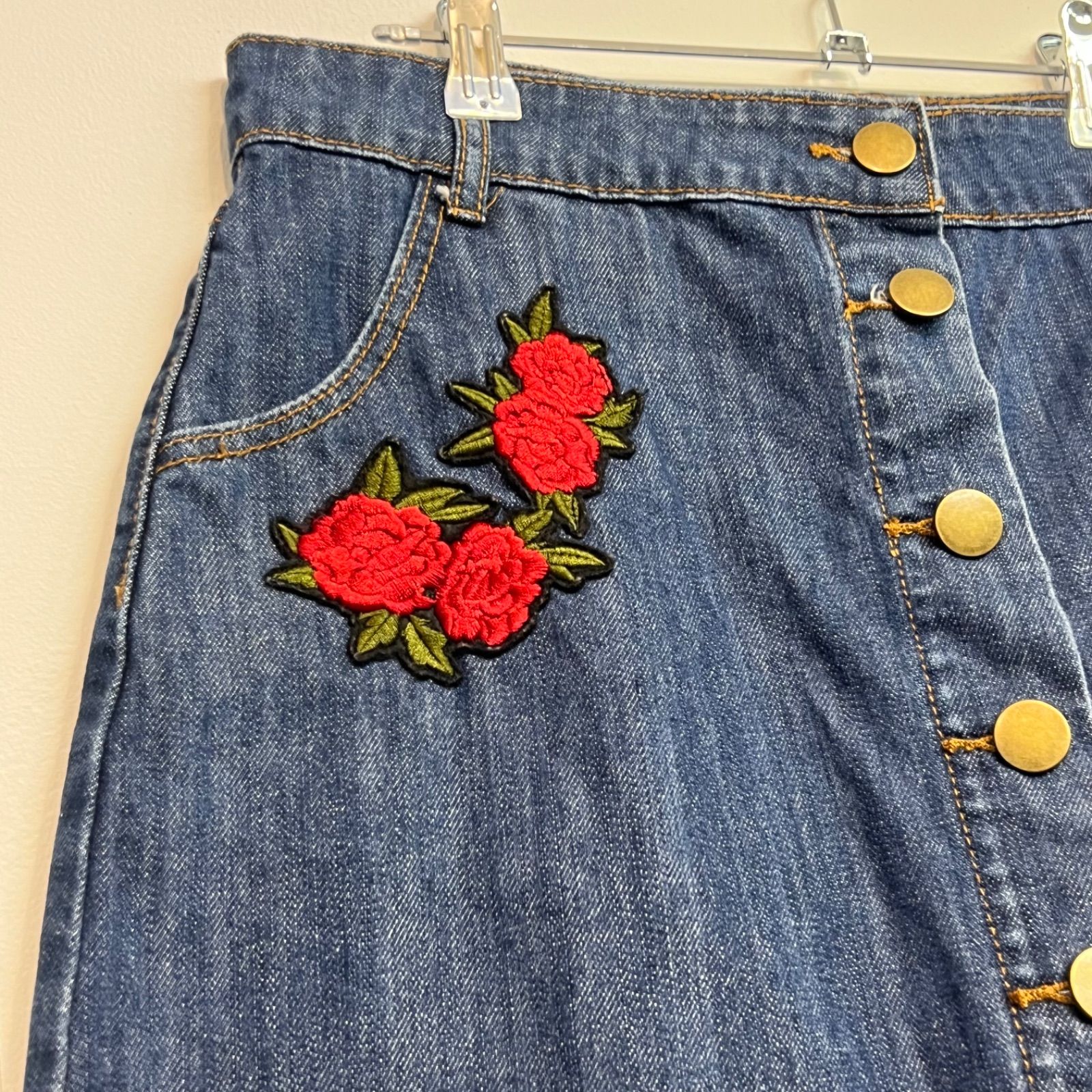 forever21 バラ刺繍 デニムスカート - メルカリ