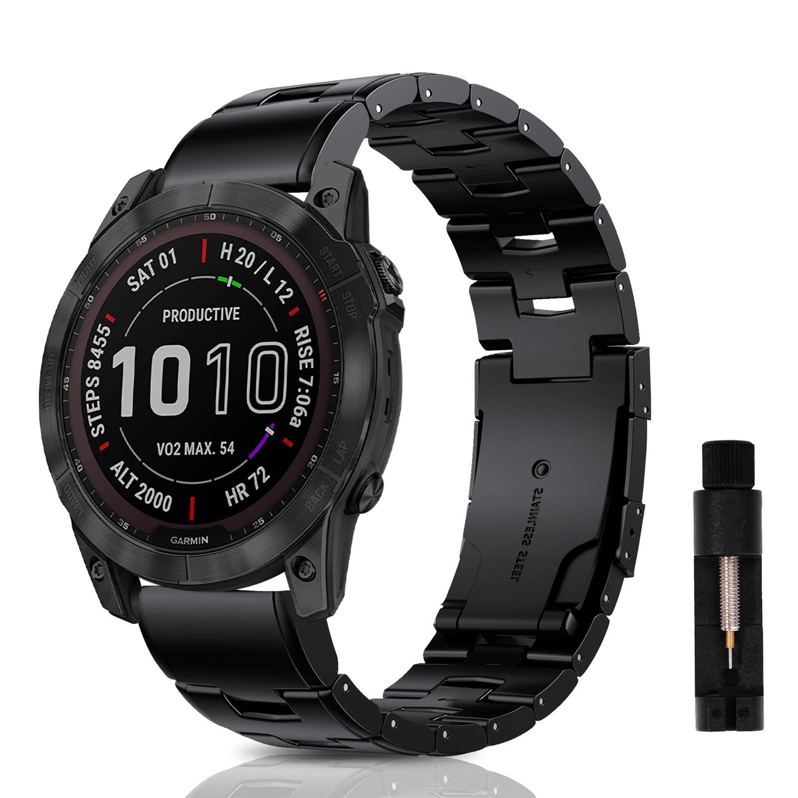 新品 [AiMaoo] QuickFit 22mm チタン製バンド GARMIN(ガーミン) Fenix 8 47mm/Fenix E/Fenix 7/Fenix 6/Fenix 5/Approach S70 47mm/S62/S60 対応 交換バンド チタン