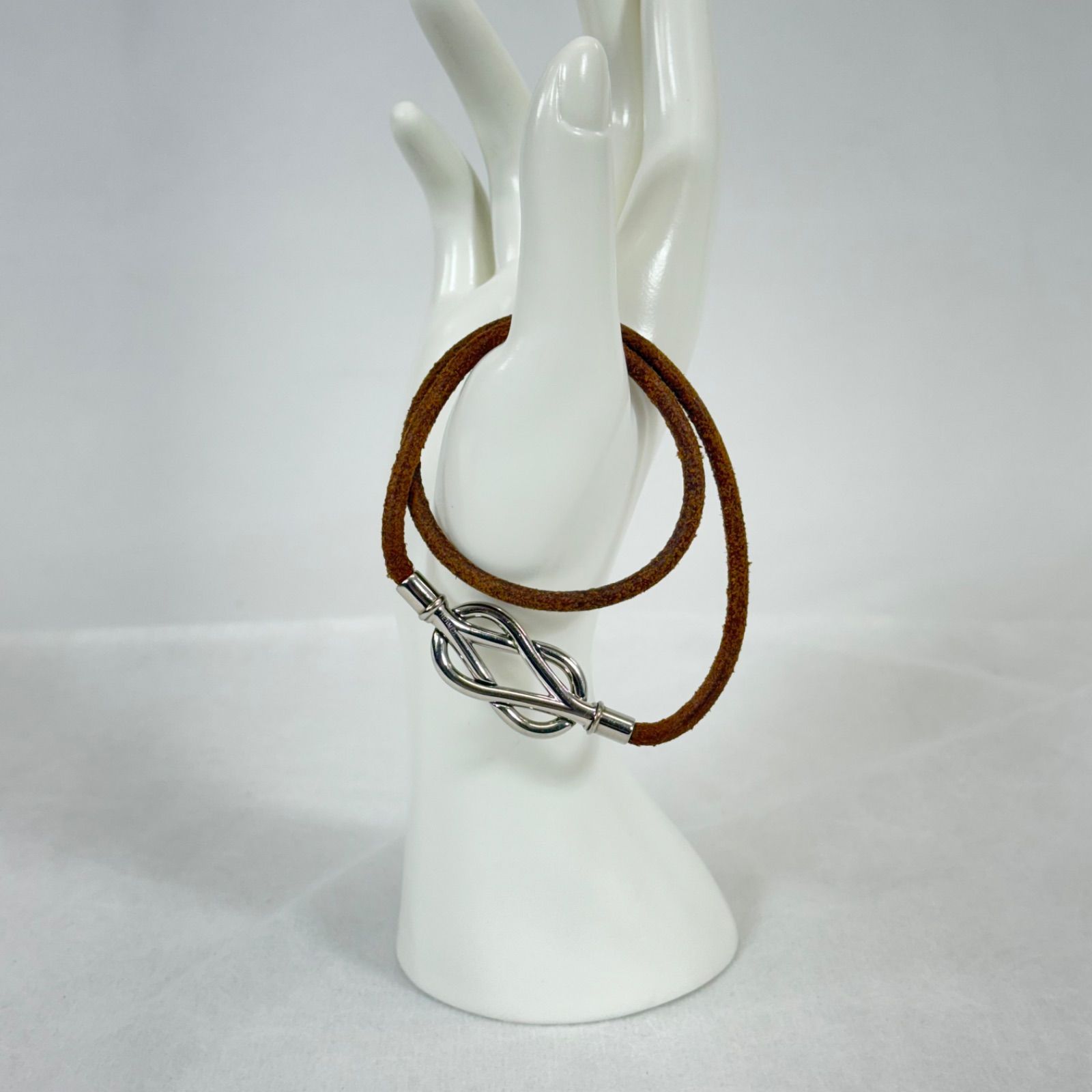 HERMES エルメス アタメ ブレスレット レザー 本革 シルバー金具