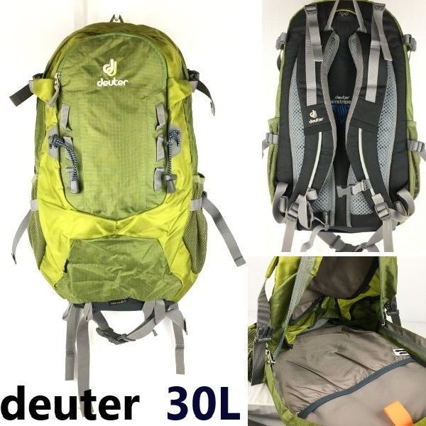 deuter/ドイター 30L レインカバー付き 登山/リュックサック/バックパック ライムグリーン 背面スポンジ ポケット多数  管NO.YB26-14 #BUZZBERG - メルカリ