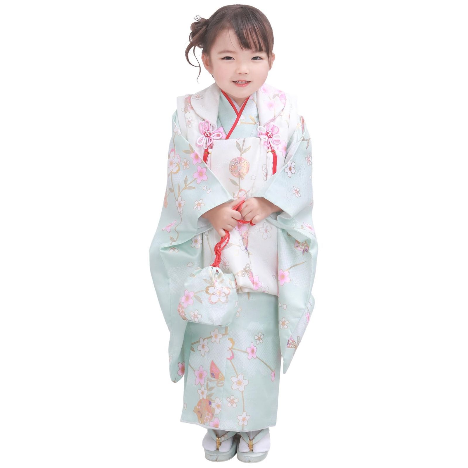 KYOETSU] [キョウエツ] 七五三 3歳 女の子 着物 セット 被布 小物 フル 