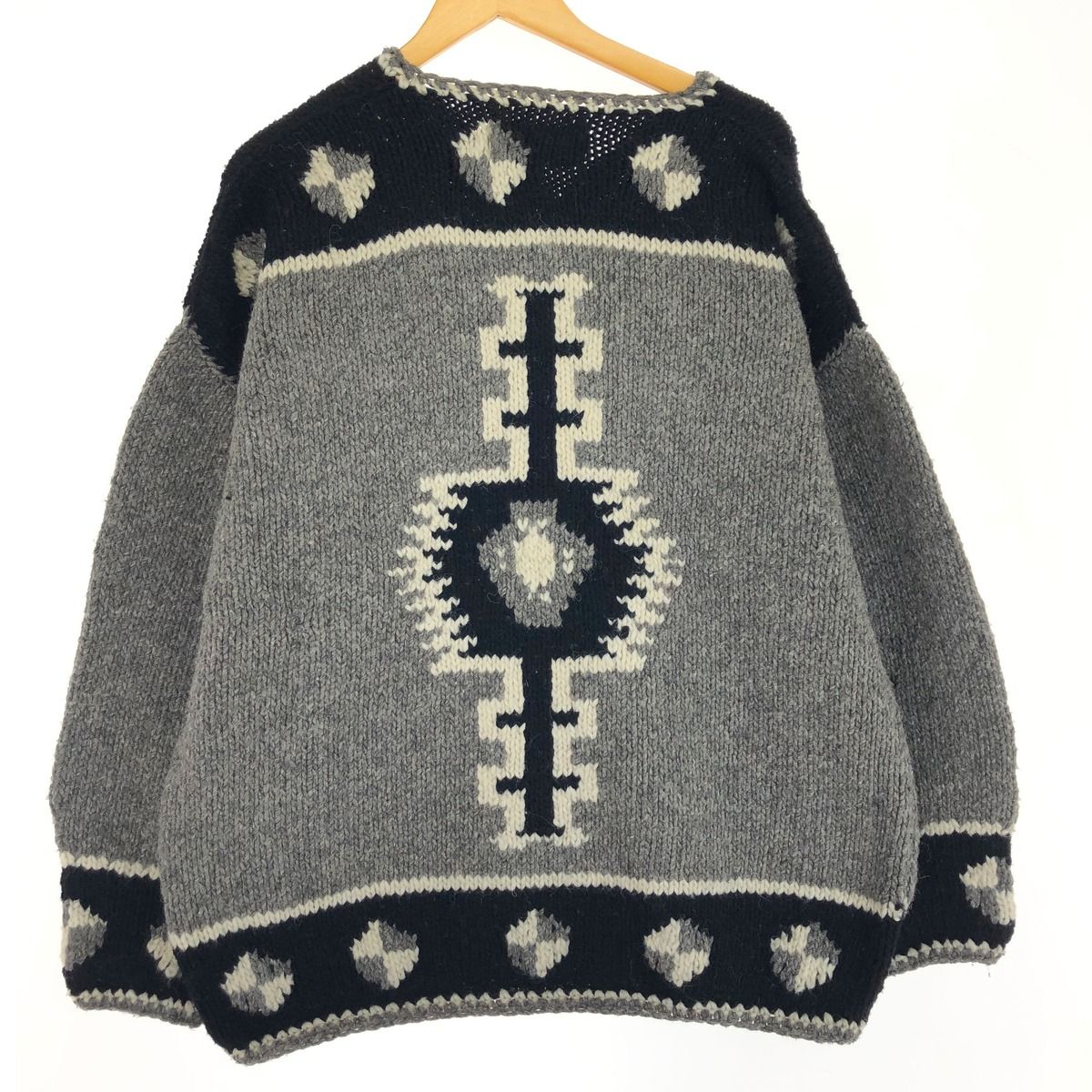 極美品エクアドル製 ネイティブ柄 TEJIDOS RUMINAHUI ニットパーカー