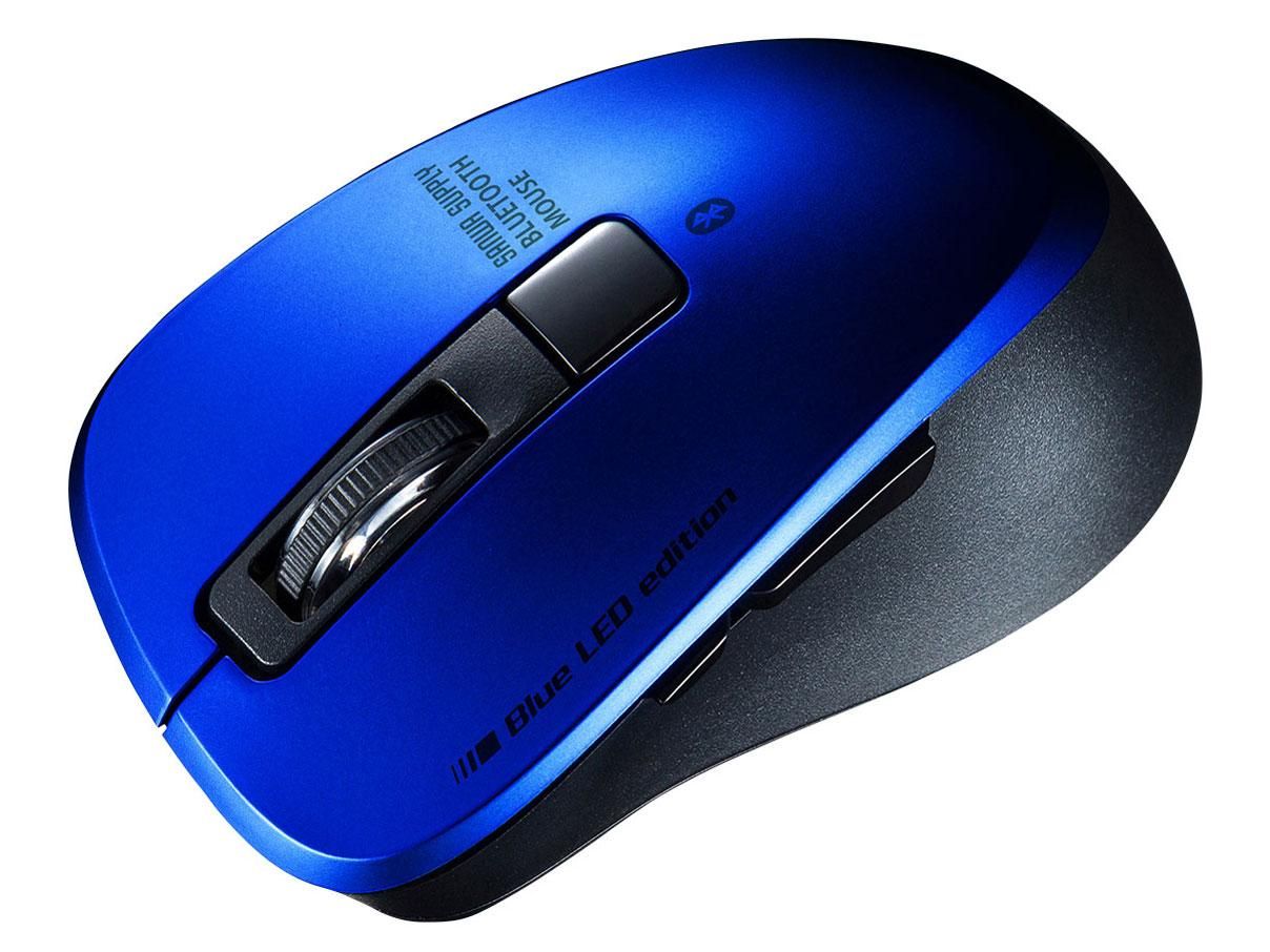 人気定番，格安 【新品・5営業日で発送】SANWASUPPLY サンワサプライ 静音Bluetooth 5.0 ブルーLEDマウス（5ボタン・ブルー）　MA-BTBL155BL マウス本体