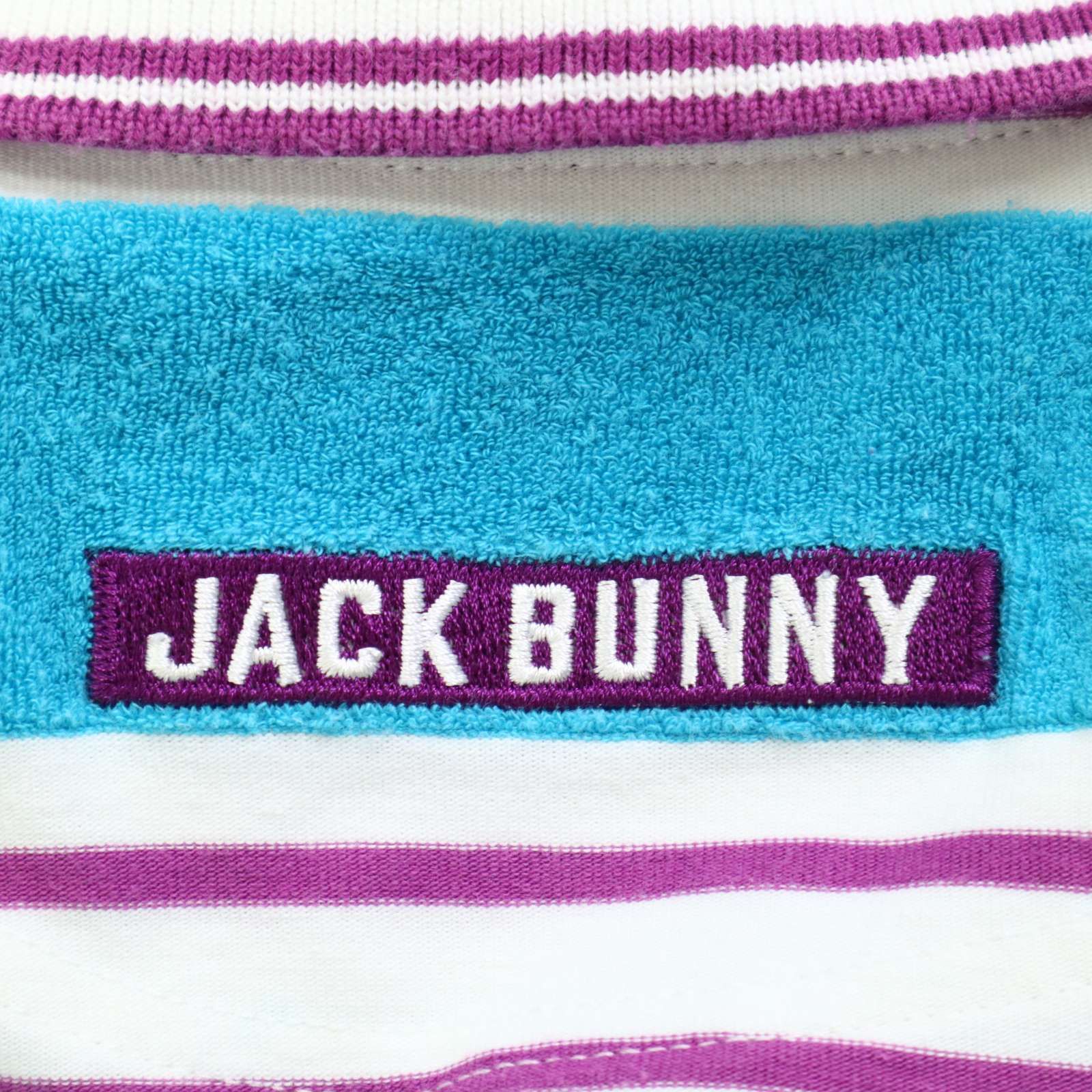 ジャックバニー　ポロシャツ　ブルー JACK BUNNY!! ジャックバニー パーリーゲイツ ゴルフ ロゴ刺繍