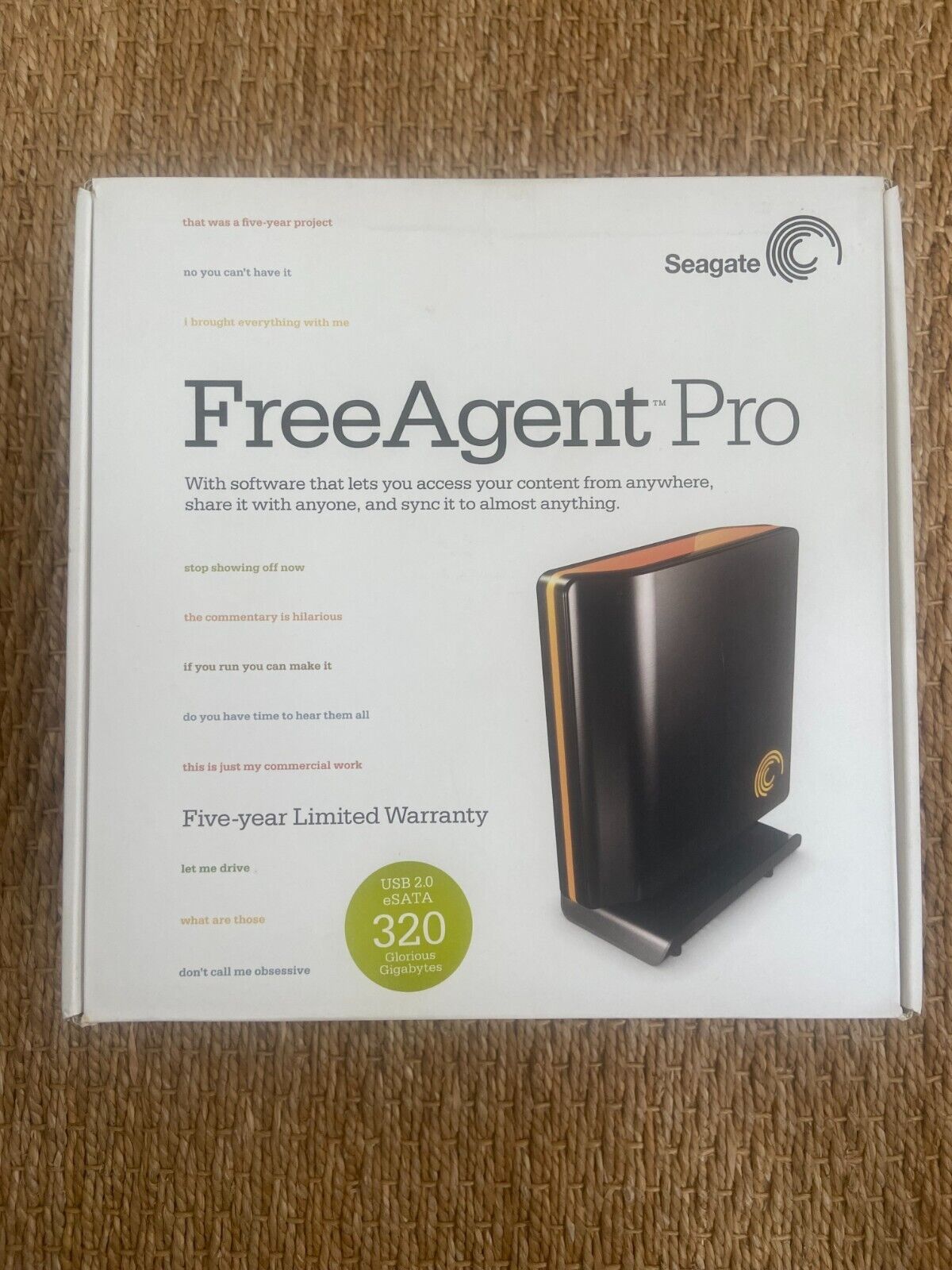 SeagateAgent Pro External Hard Drive B 2.0/Esata Backup 320 GB
