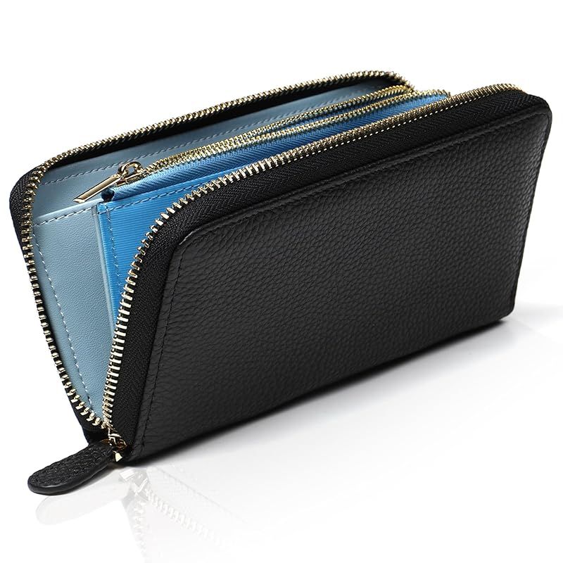 新着商品 LASIEM ラシエム 小長財布 財布 レディース 長財布 小さい コンパクト 本革 小さい長財布 短い長財布 スキミング防止 ラウンドファスナー バイ ブラック ブルー