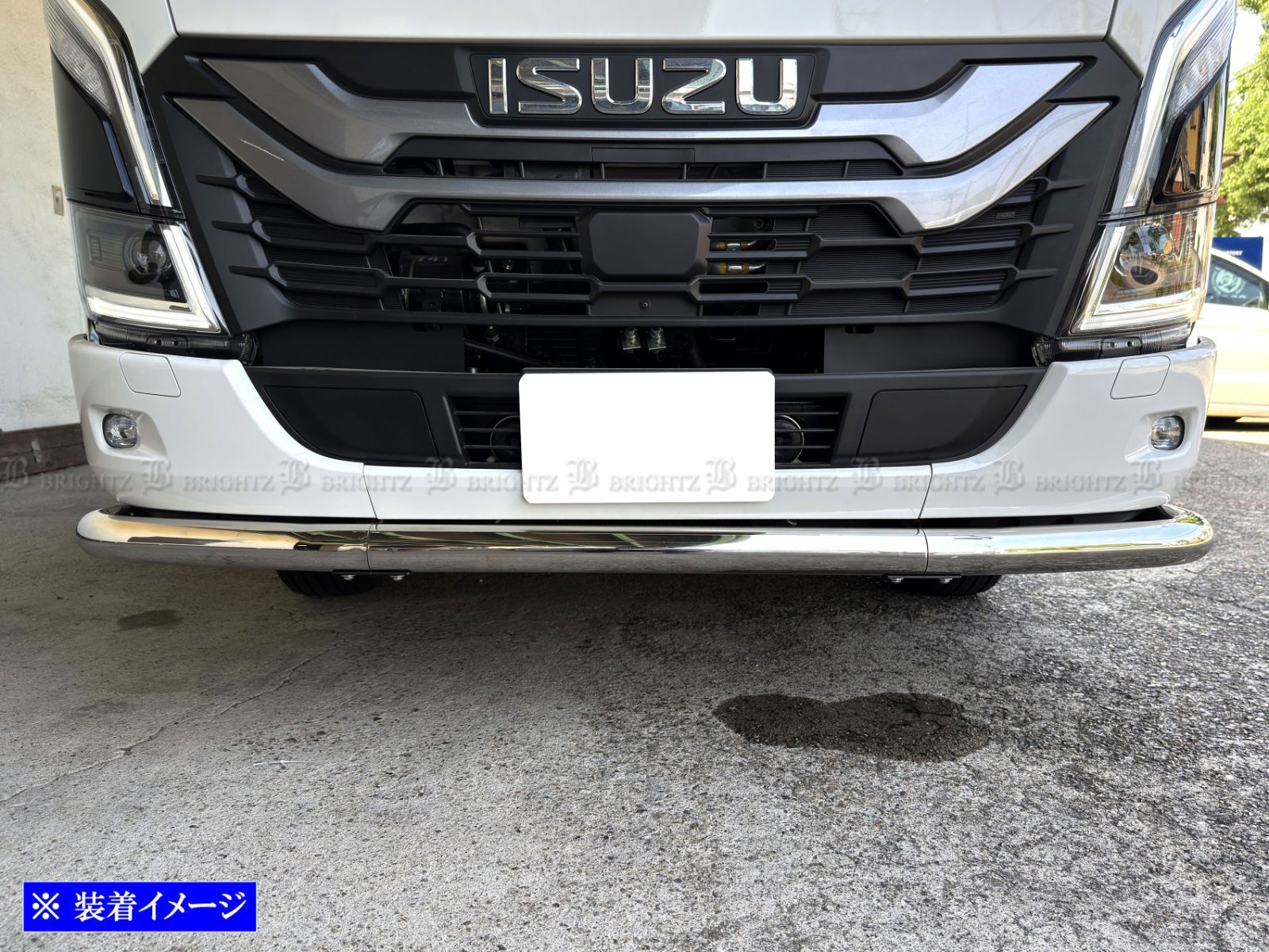 ISUZU ビッグホーン　フロントガード　ジャンク品扱い　希少 タイタン ステンレスメッキフロントバンパーガード 3PC BRIGHTZ