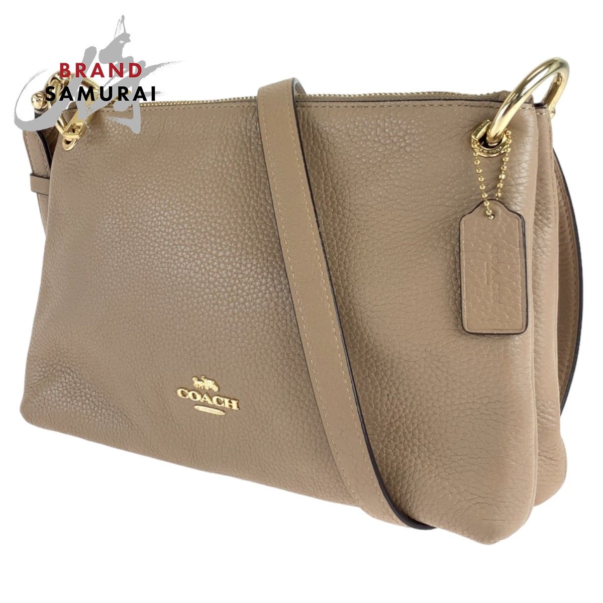 COACH コーチ ミア クロスボディ ベージュ ゴールド金具 レザー F76645 