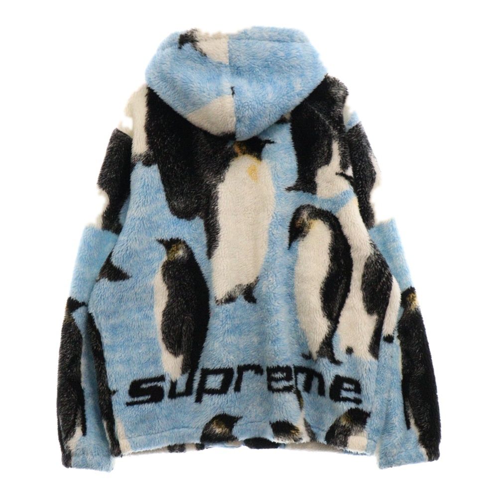 SUPREME (シュプリーム) 20AW Penguins Hooded Fleece Jacket ペンギンズ フリース ジップアップジャケット ブルー