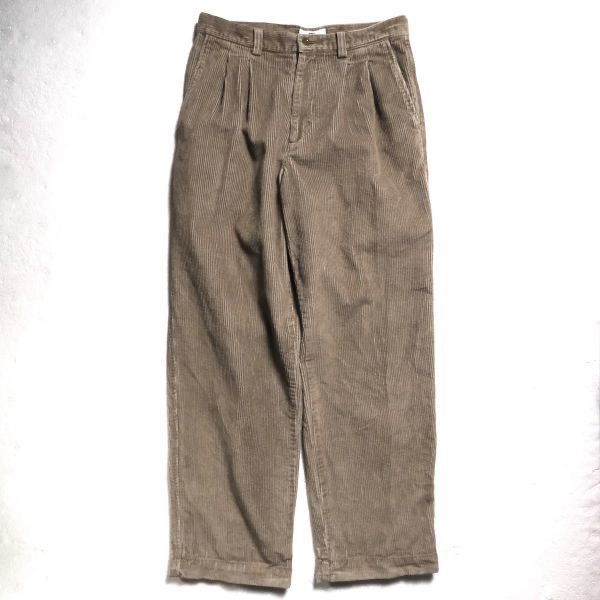 00's ギャップ GAP 2タック 太畝 コーデュロイパンツ (32/32) タン系