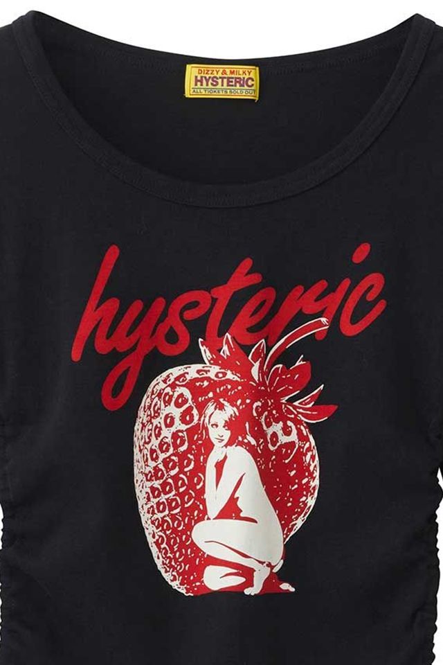 GLAMOUR ヒステリックグラマー MIDNIGHT BERRY チビTシャツ BLACK レディース