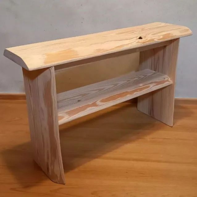 一点物 国産杉白 棚付きスツール ナチュラル | 椅子 木製家具