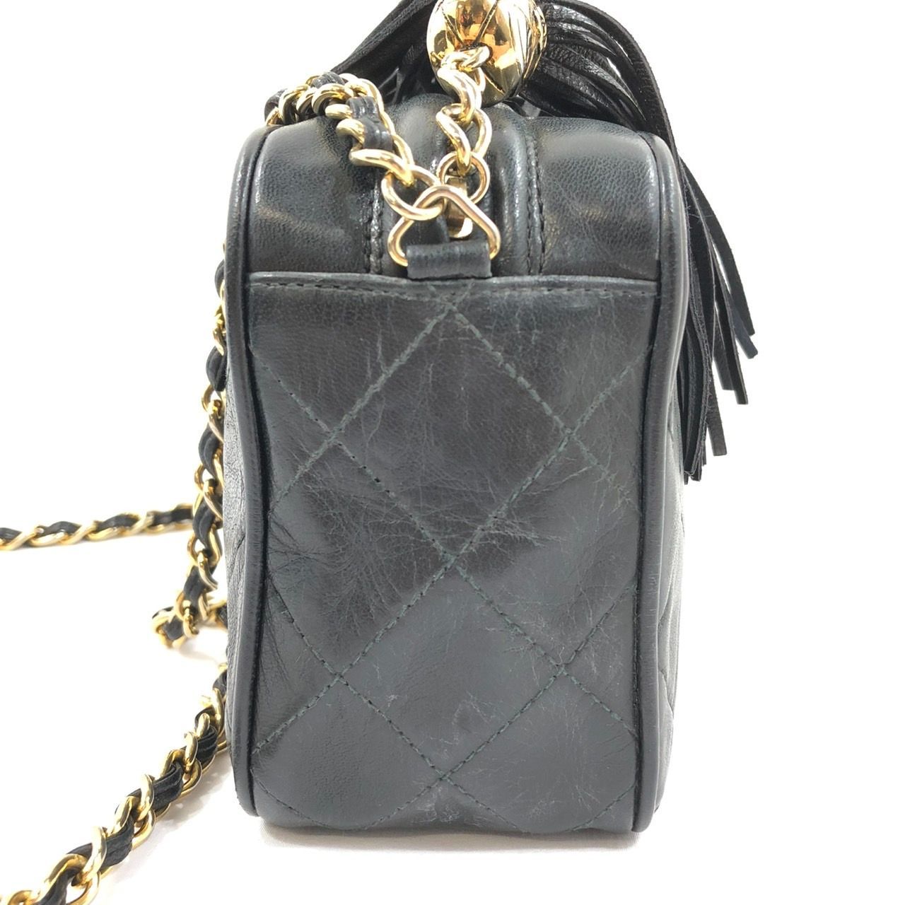 ◆シャネル マトラッセチェーンショルダーバッグ フリンジ ラムスキン/グレージュ CHANEL シャネル Matelasse マトラッセ fringed chain shoulder