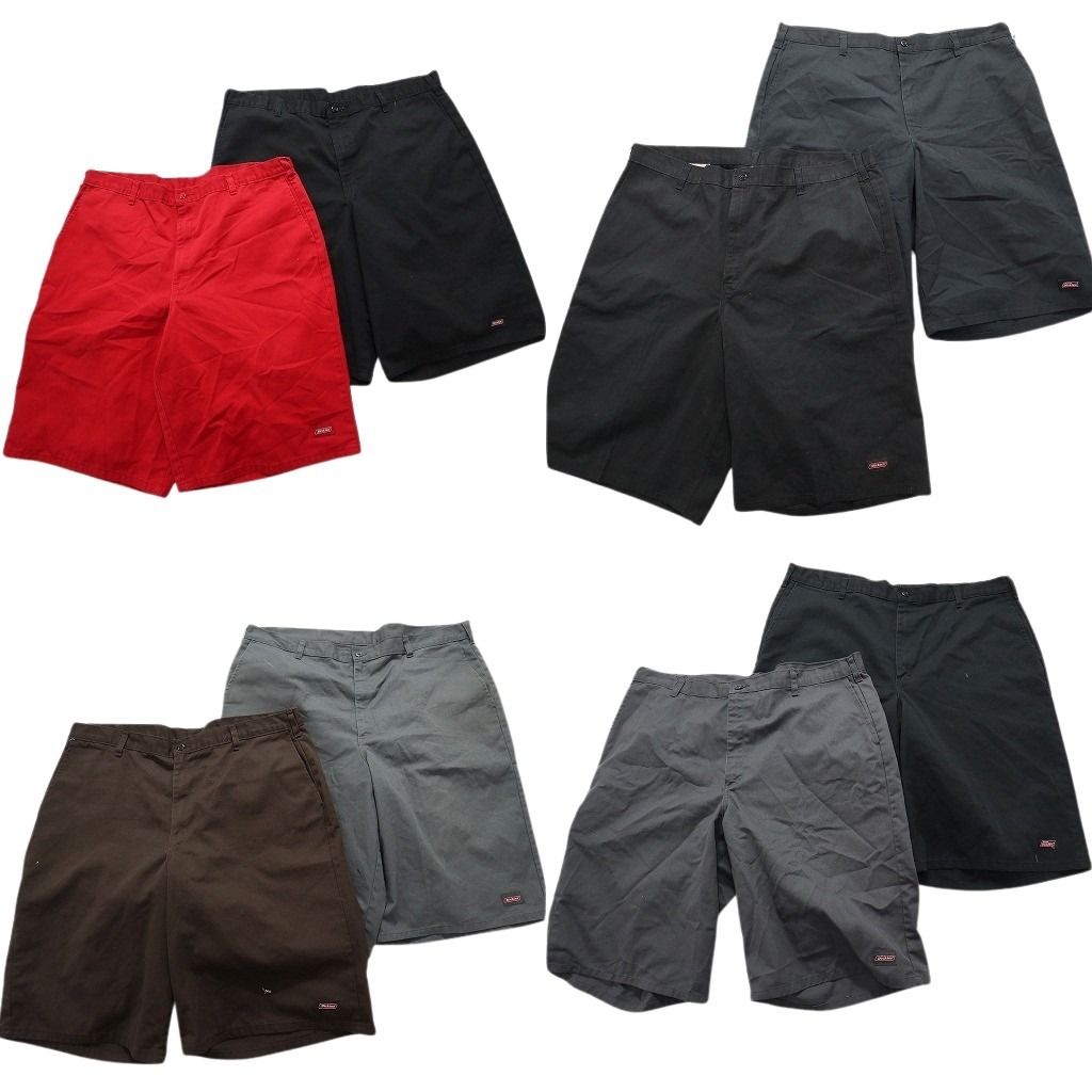 古着卸 ディッキーズ Dickies ワーク ショートパンツ セルフオンポケット 8枚セット メンズ 42 ブラック 赤 古着 NA4806