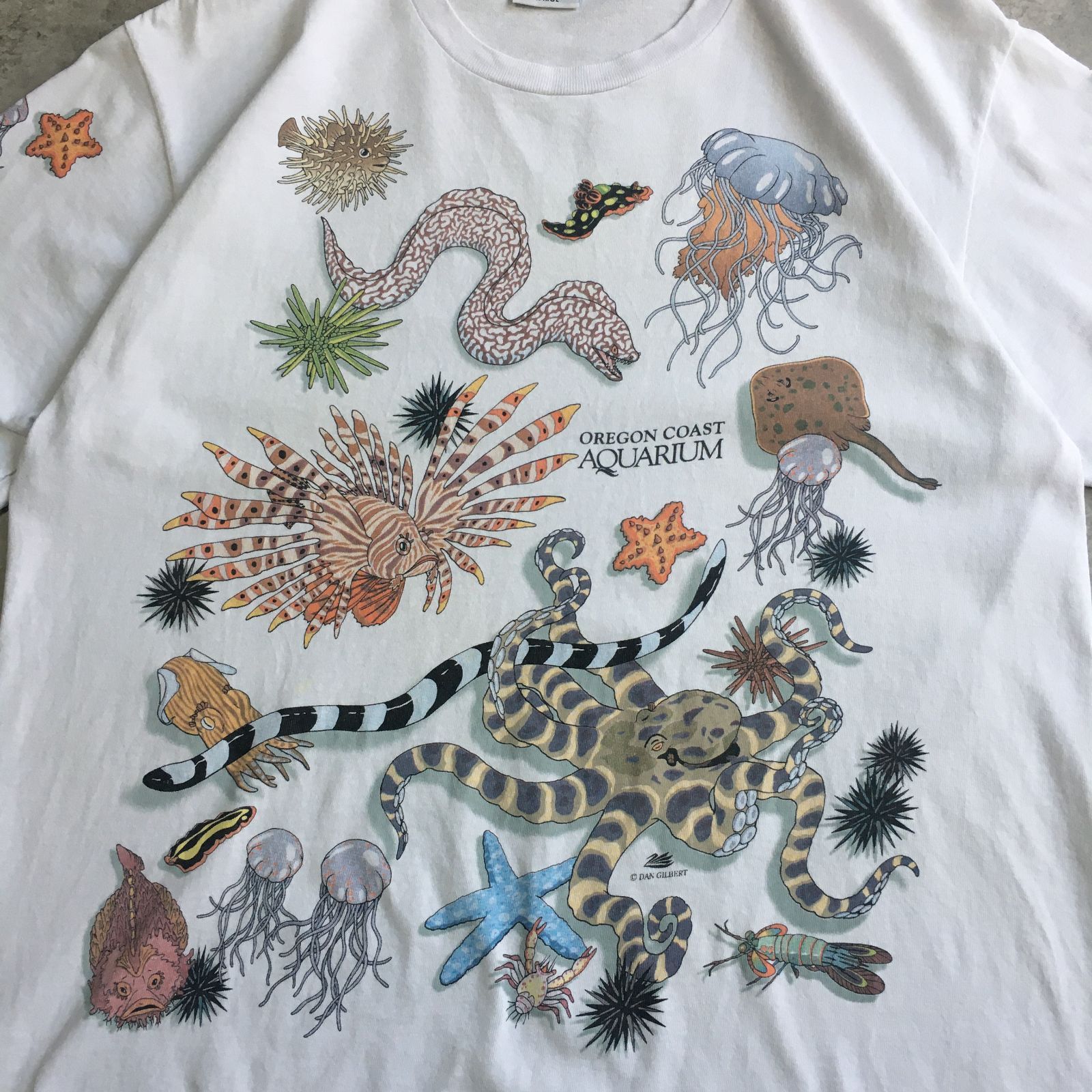 90s USA製 HARBORSIDE GRAPHICS AQUARIUM T-shirt ハーバー