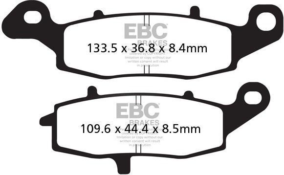 EBCブレーキ UK製 セミ-シンタリング Vパッド フロント右側用 | FA231V