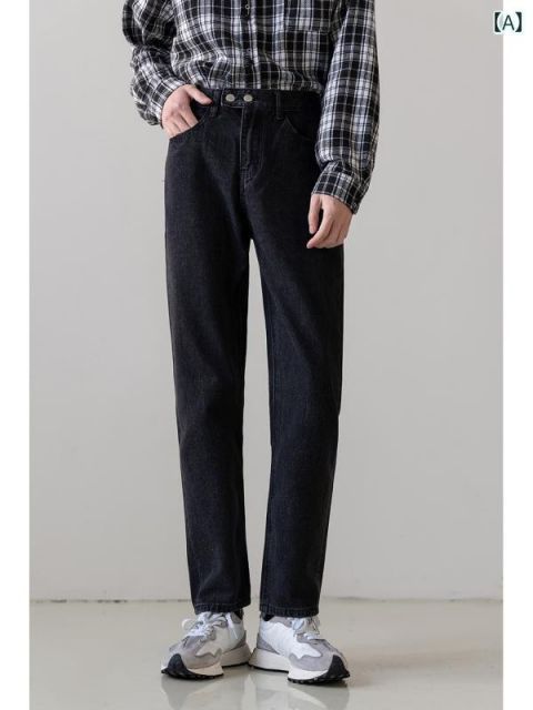 見栄えのする M 秋冬 コーデ メンズ 服 シンプル ファッション オシャレ 大人 かっこいい 大きいサイズ ストリート 紳士服 ストレート レッグ ジーンズ カジュアル スリムフィット ライト ウォッシュド フ スリミング パンツ 最安値通販! 