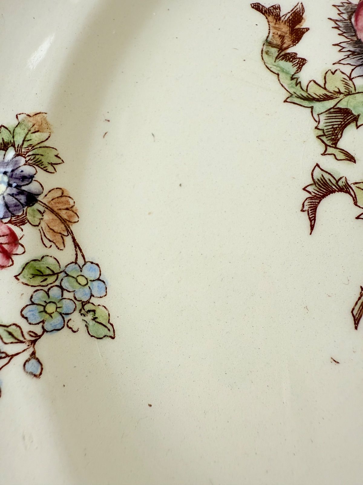 ②ﾃﾞｻﾞｰﾄ Longchamp terre de fer フラワーアンティークプレート