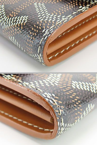 レアほぼ新品】ゴヤール GOYARD ヴァレンヌ 二つ折り長財布 ブラック ブラウン イエロー PVC レザー APM VARENNE 03 -  メルカリ