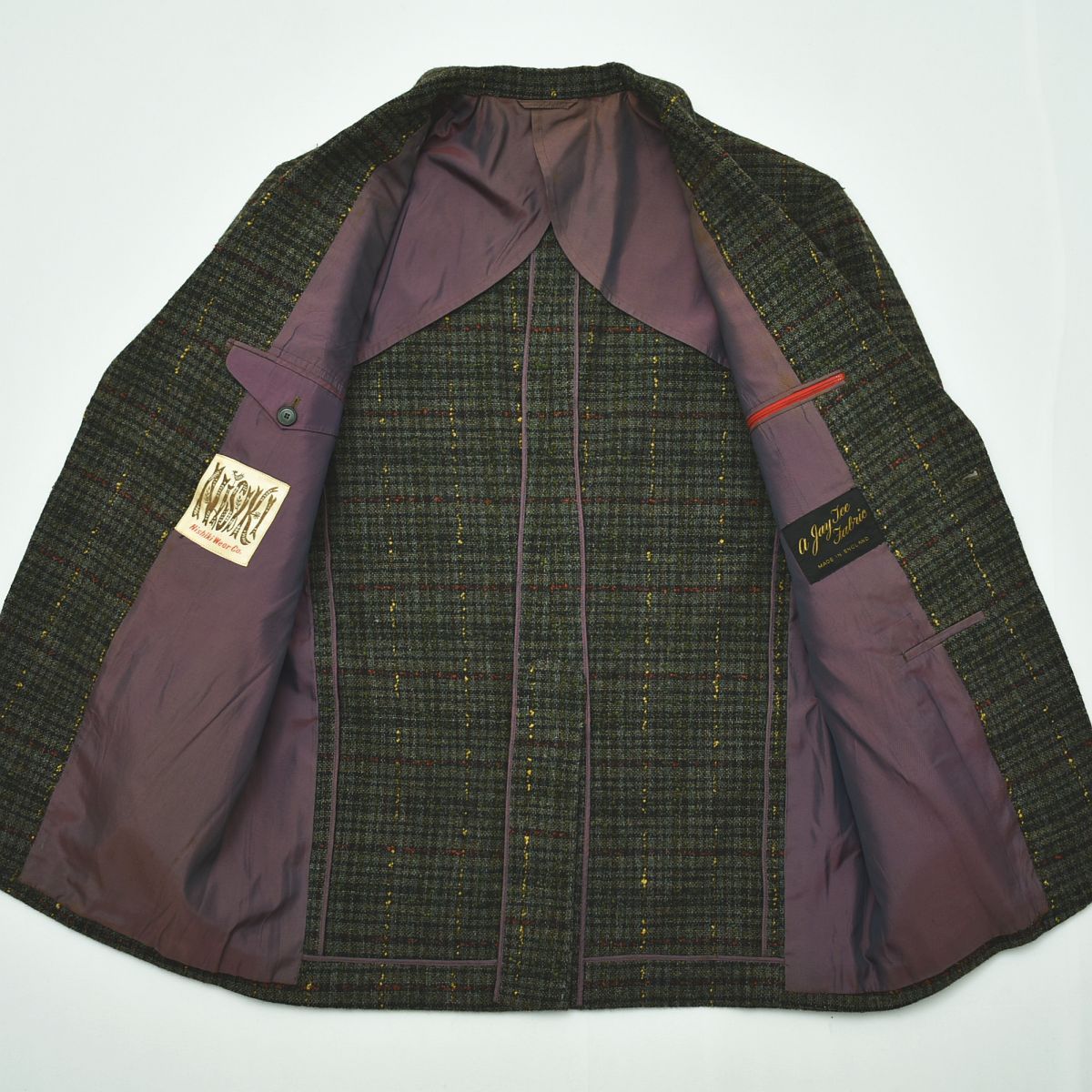 80s 90s UK製 ヴィンテージ シリンギルド スクエア 平面 無地 jk 希少】 80s90sヴィンテージ ニシキウェア NISHIKI Wear Co. 英国製生地