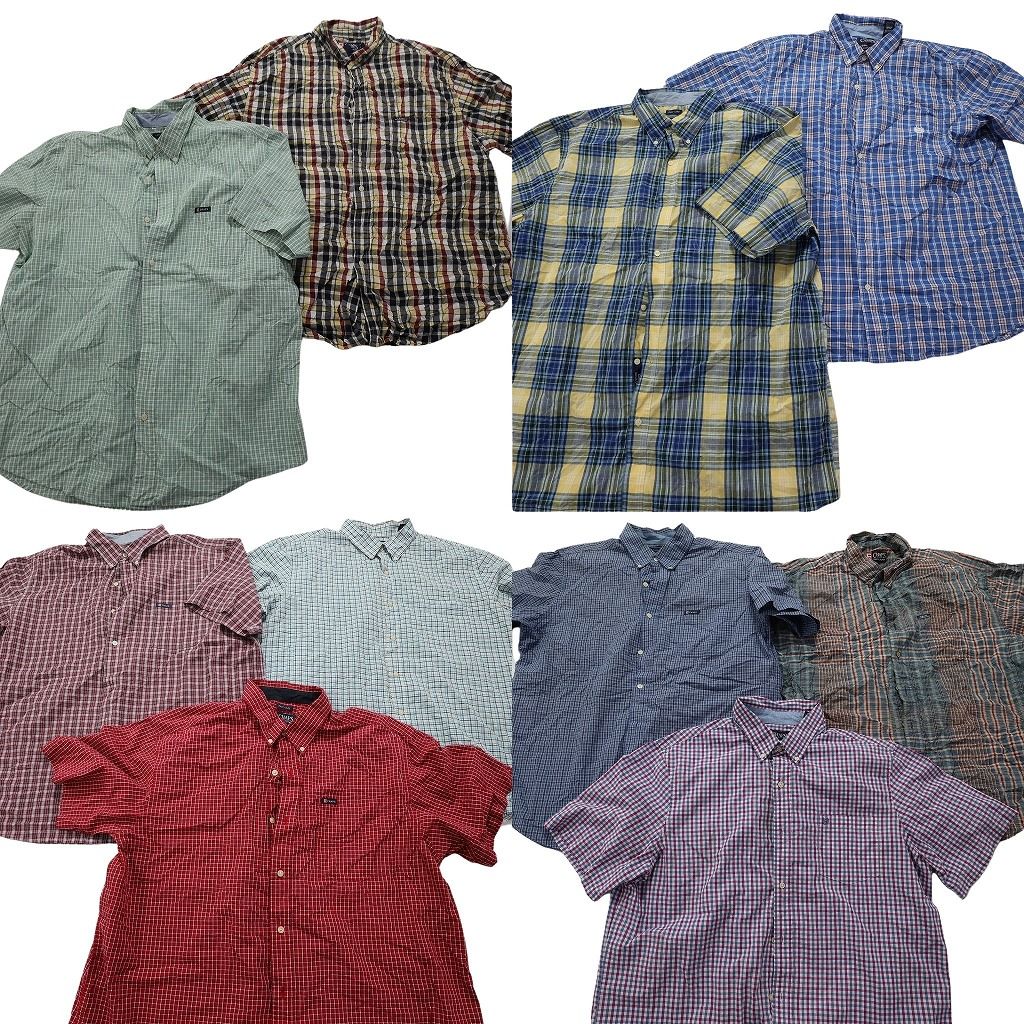 古着卸 チャップス CHAPS 半袖シャツ 10枚セット メンズ XL |2XL タータン ボックスシルエット 古着 NA3062