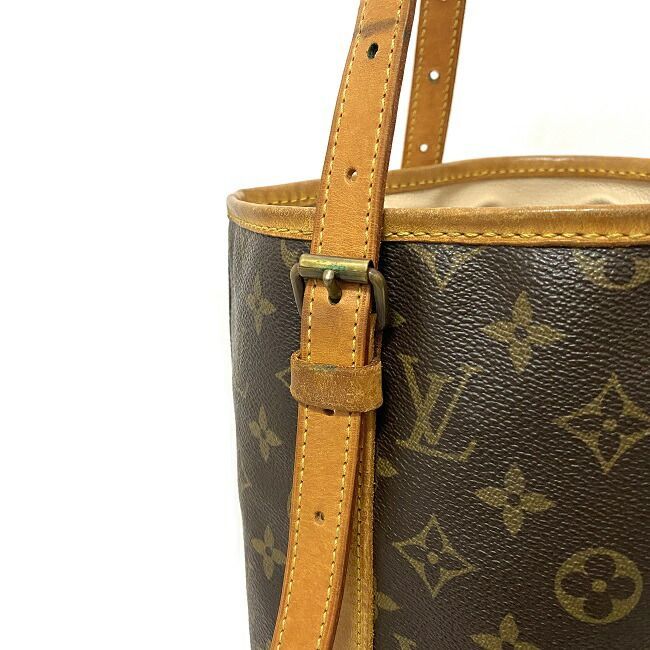 Louis Vuitton バケツ型バッグ ダークブラウン/ベージュ ルイ ヴィトン バケツ バケット GM ブラウン ベージュ