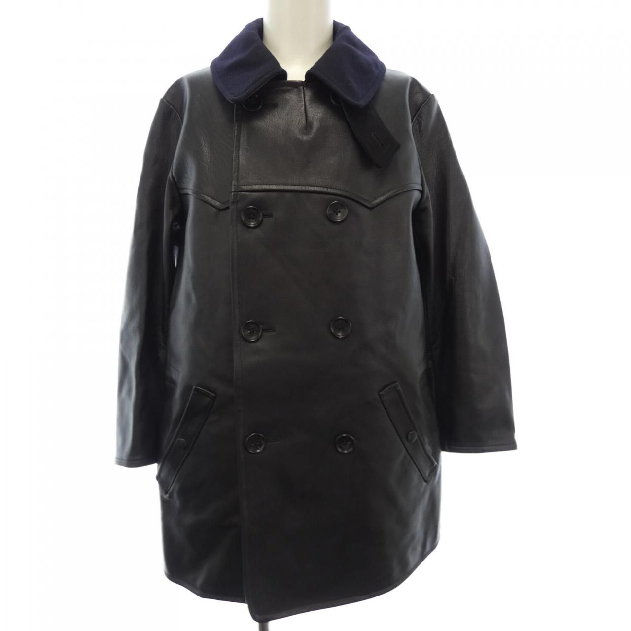 ヨウジヤマモトプールオム YOHJI YAMAMOTO POUR レザーコート - メルカリ