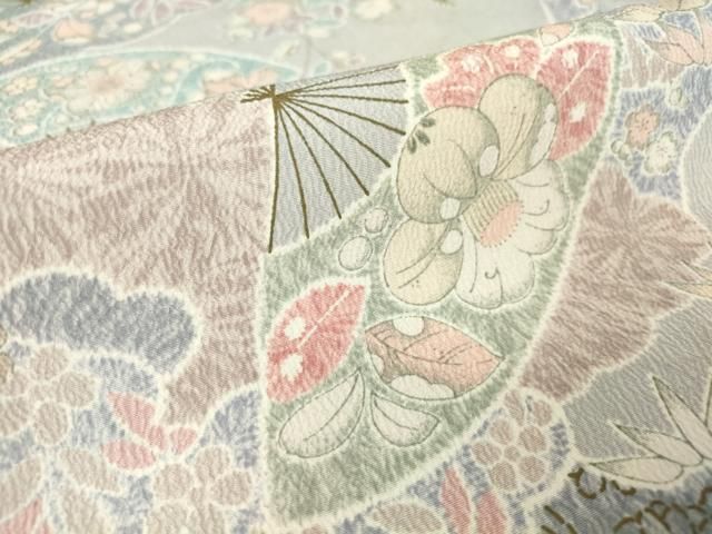 平和屋着物▽小紋　単衣　辻が花　金彩　洗える着物　DAAT9650az 平和屋着物▽小紋 単衣 辻が花 金彩 洗える着物 DAAT9650azの通販 by