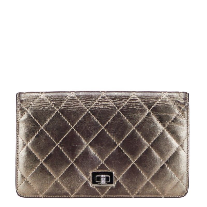 シャネル マトラッセ 2.55 ゴールド系 メタリック レザー レディース CHANEL 1-0234031